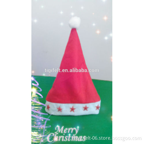 Non-woven Fabric Felt Santa Claus Hats, Christmas Caps